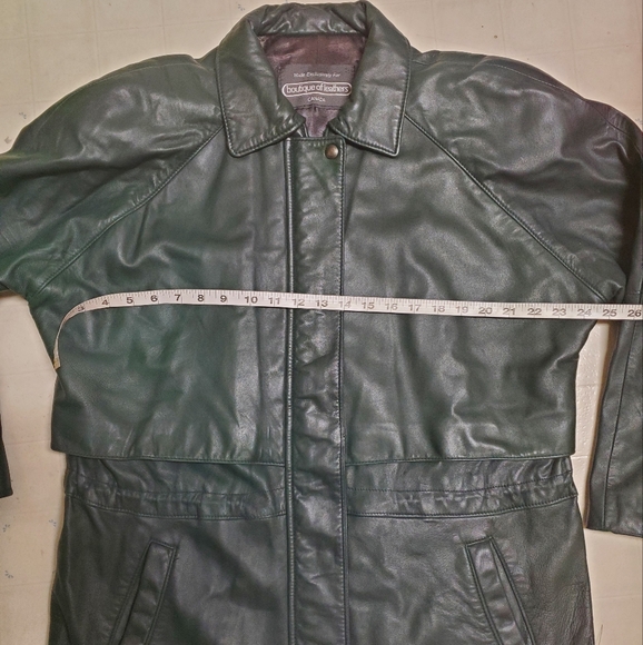 Green Leather Coat - Picture 7 of 8
